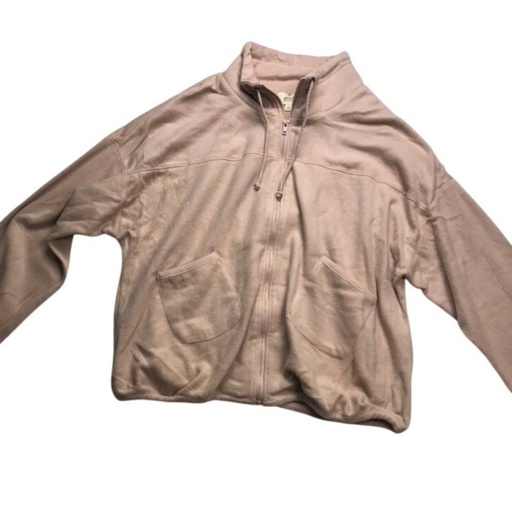 Perch by‎ Blu Pepper Beige Full Zip Fleece Jacket Plus Size 3XL NWOT